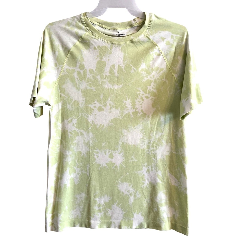 Fabletics Workout Gym T Shirt Tie‎ Dye Lime Green Men's Large Athletic